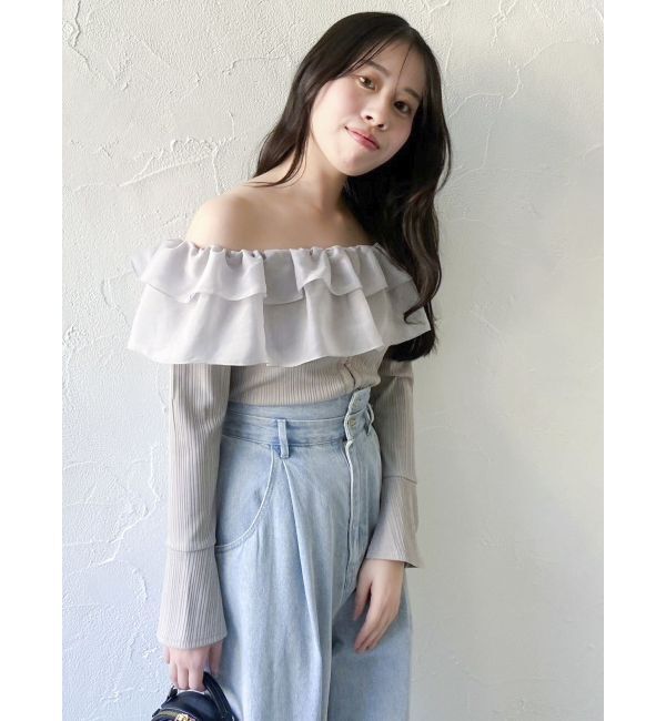 dazzlin「ショルダーフリルカットトップス」|Tシャツ・カットソー|