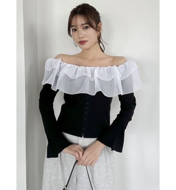 dazzlin「ショルダーフリルカットトップス」|Tシャツ・カットソー|