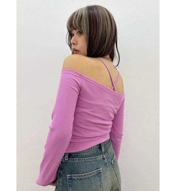 EVRIS「2WAYリブアンサンブルオフショルトップス」|Tシャツ・カットソー|