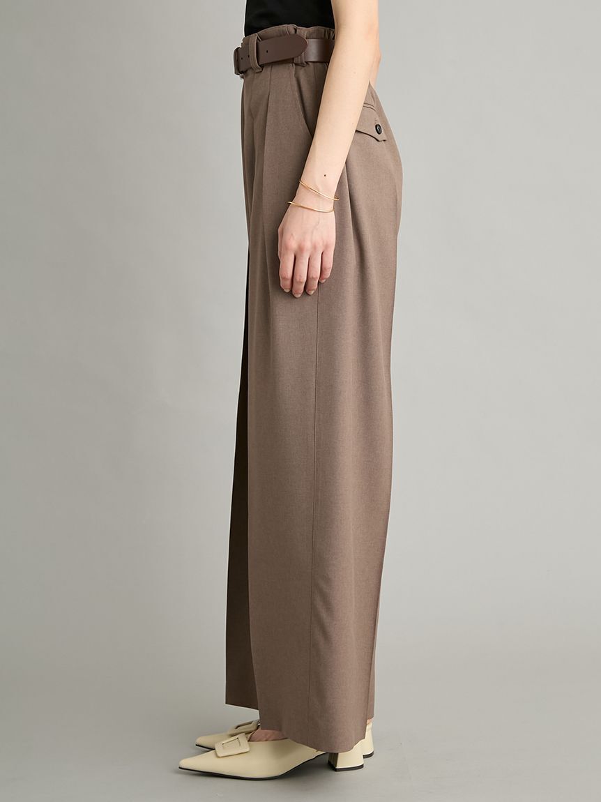 Mila Owen「【MILA PANTS】【UVカット】クールタッチ後ろゴム２タックワイドパンツ」|チノ|
