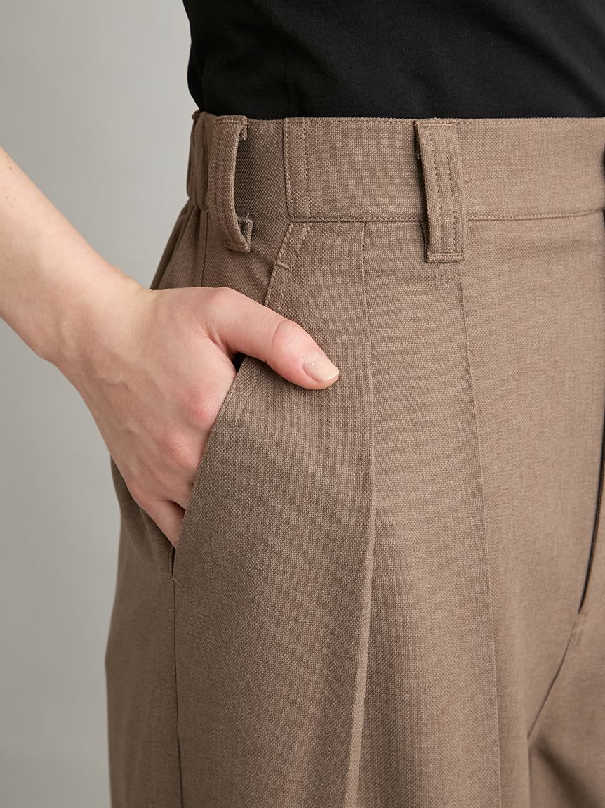 Mila Owen「【MILA PANTS】【UVカット】クールタッチ後ろゴム２タックワイドパンツ」|チノ|