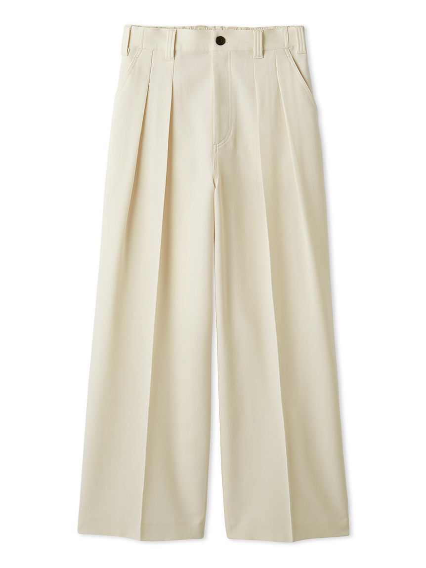 Mila Owen「【MILA PANTS】【UVカット】クールタッチ後ろゴム２タックワイドパンツ」|チノ|