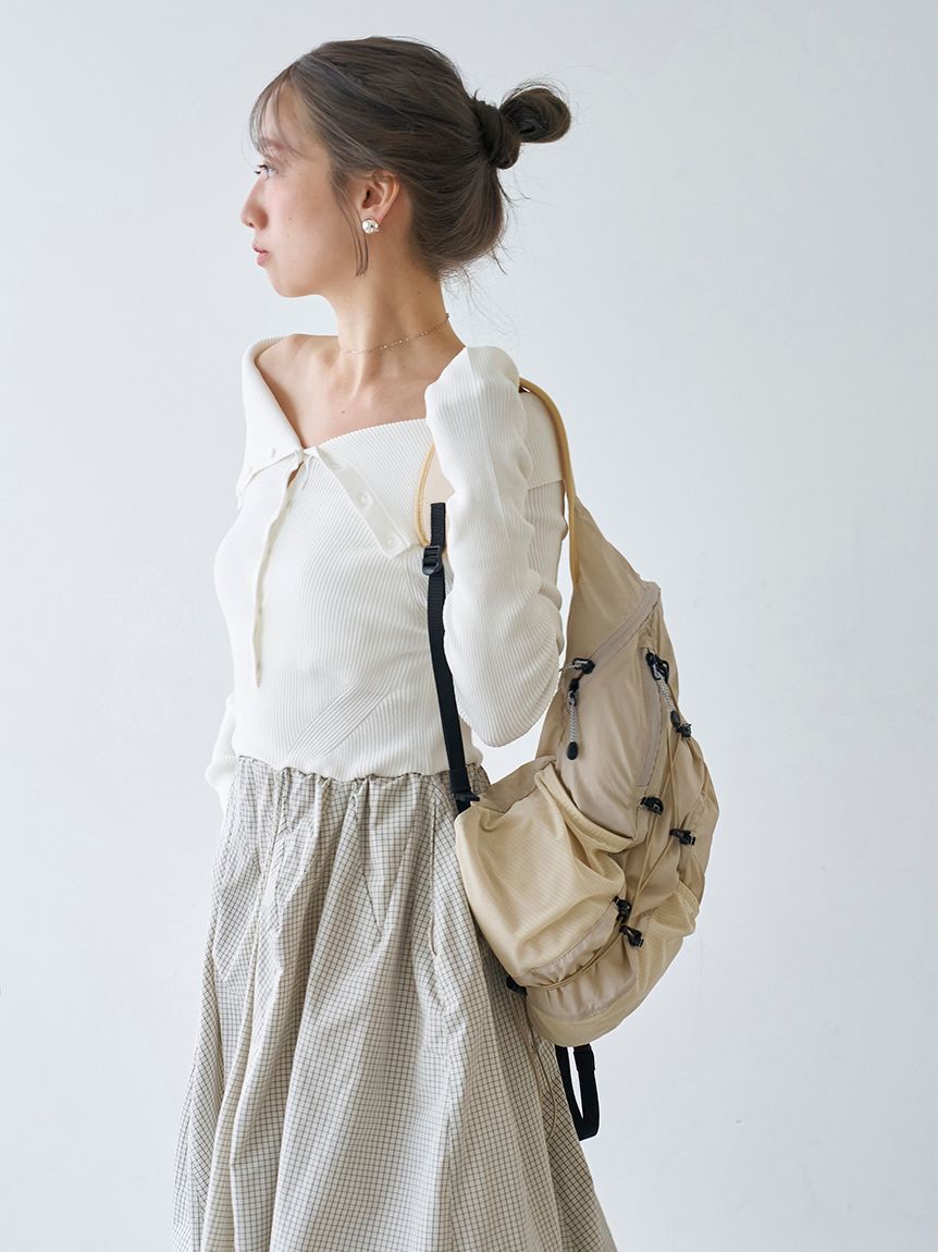 emmi atelier「オフショルカラーニットドッキングワンピース」|ワンピース|