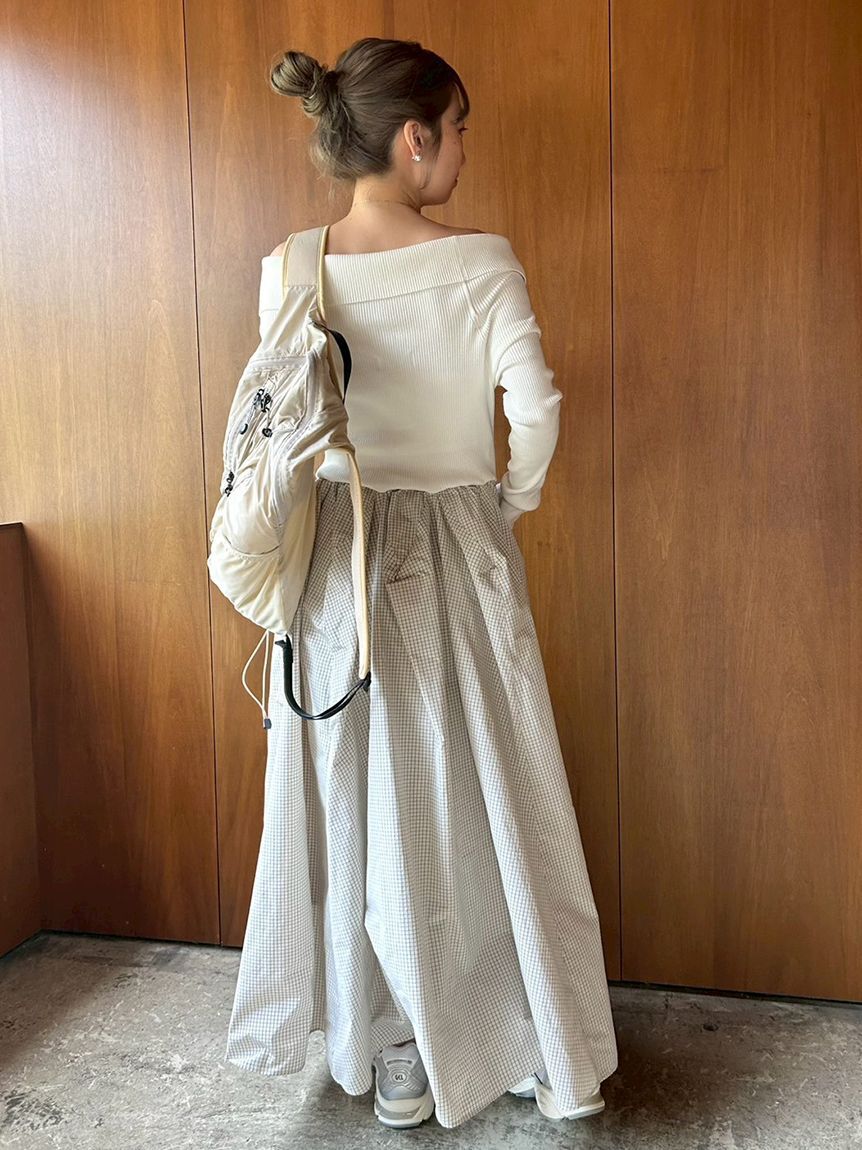 emmi atelier「オフショルカラーニットドッキングワンピース」|ワンピース|