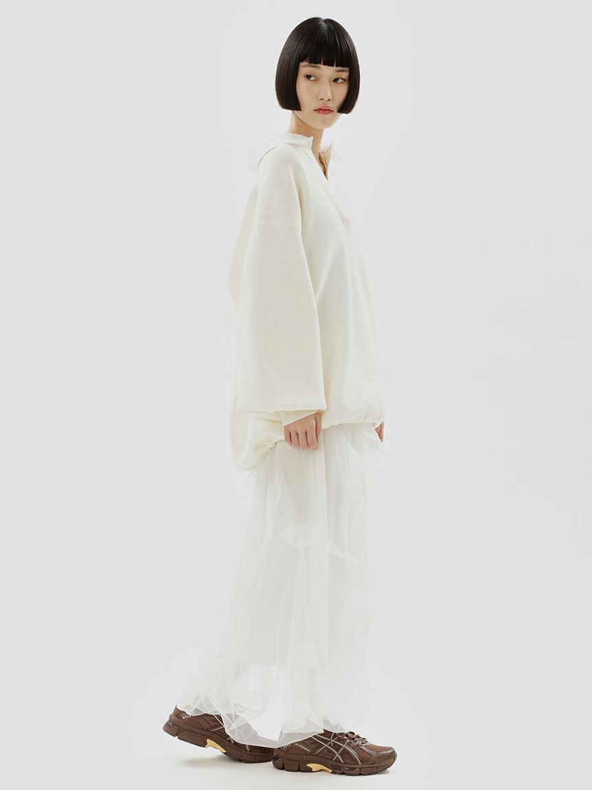 emmi atelier「ラガーニットトップス&times;チュールタックスカートセット」|ワンピース|