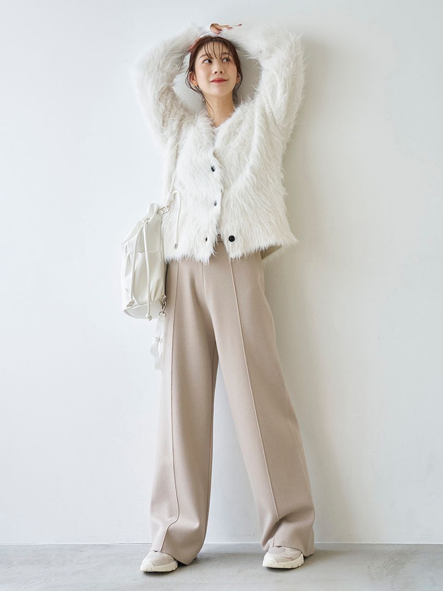 emmi atelier「ウールミックスニットパンツ【セットアップ対応】」|チノ|