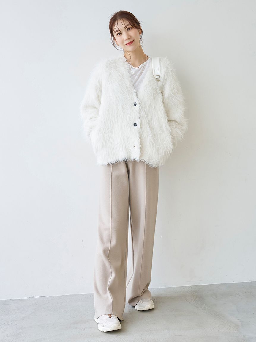 emmi atelier「ウールミックスニットパンツ【セットアップ対応】」|チノ|BEG