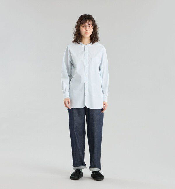 MACKINTOSH PHILOSOPHY「GREY LABEL ストライプバンドカラーシャツ」|シャツ・ブラウス|