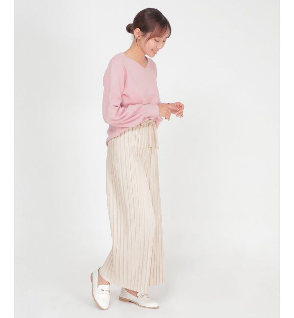 ikka「スウェードプリーツワイドパンツ」|その他|