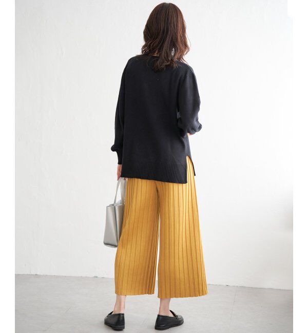 ikka「スウェードプリーツワイドパンツ」|その他|