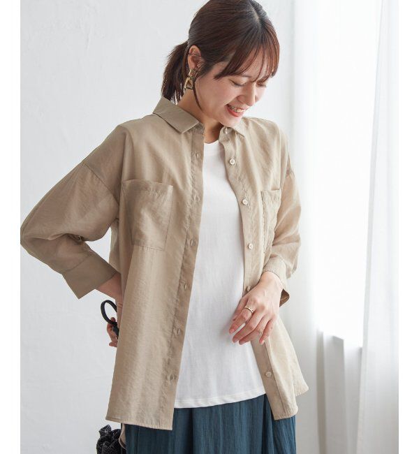 ikka「【2点セット】シア刺繍シャツタンクアンサンブル」|シャツ・ブラウス|