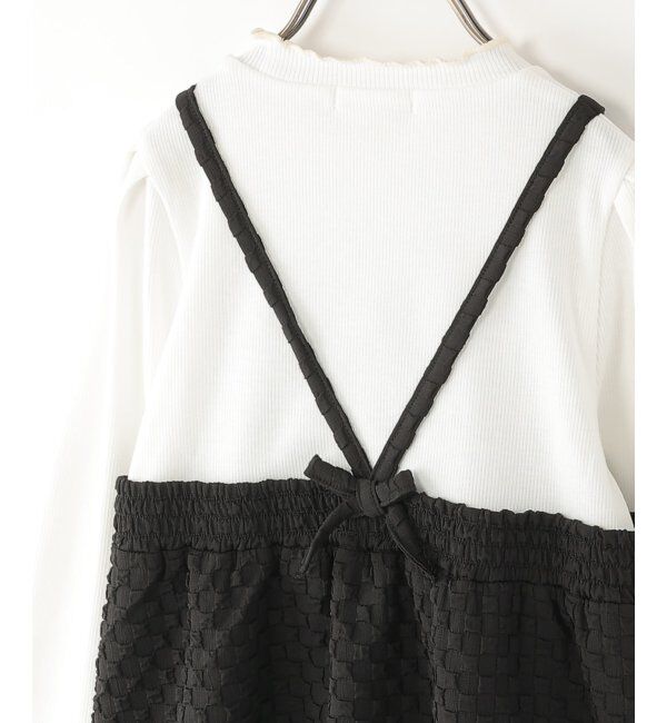 ikka kids「フクレジャカードキャミドッキングロンT（120~160cm）【WEB限定カラー展開】」|シャツ・ブラウス|