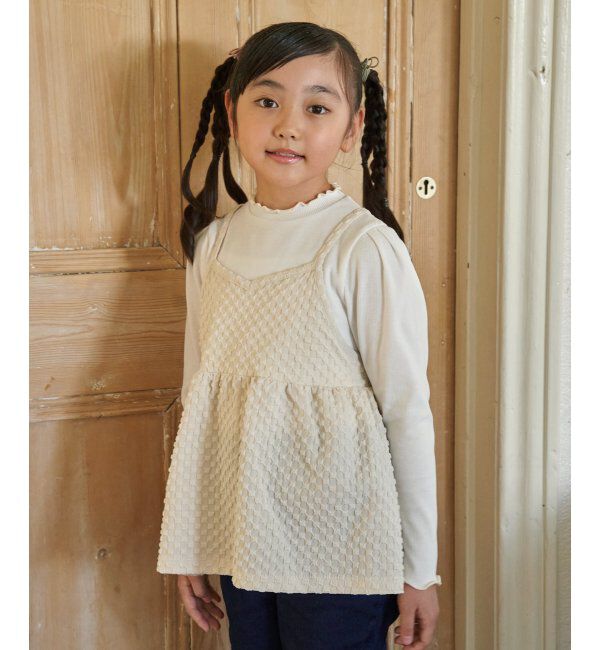 ikka kids「フクレジャカードキャミドッキングロンT（120~160cm）【WEB限定カラー展開】」|シャツ・ブラウス|アイボリー