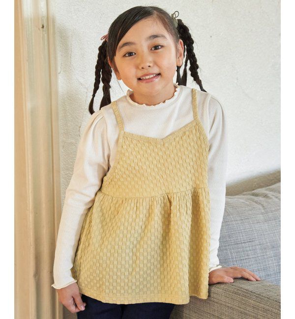 ikka kids「フクレジャカードキャミドッキングロンT（120~160cm）【WEB限定カラー展開】」|シャツ・ブラウス|