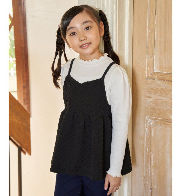 ikka kids「フクレジャカードキャミドッキングロンT（120~160cm）【WEB限定カラー展開】」|シャツ・ブラウス|