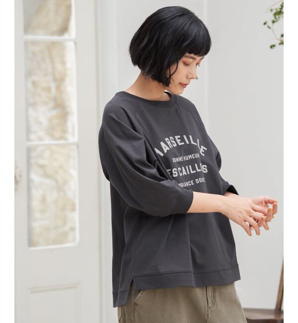 Lbc with Life「コットンラグラン7分袖Tシャツ」|Tシャツ・カットソー|