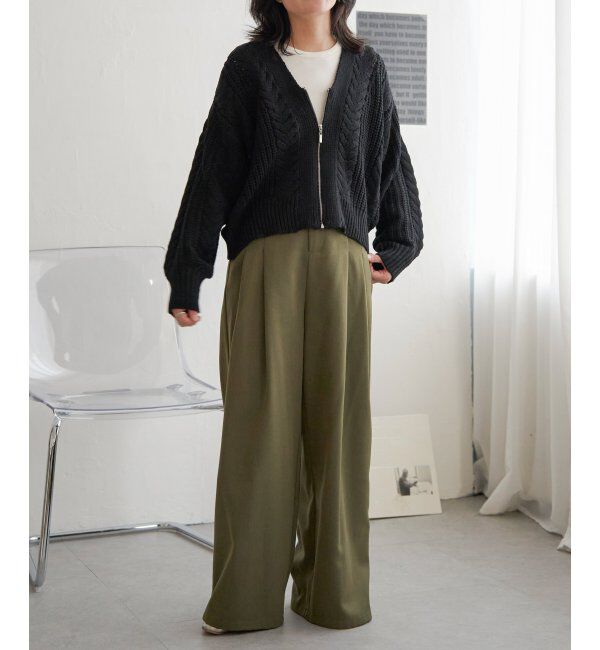 VENCE share style「ケーブルショートカーディガン」|カーディガン|