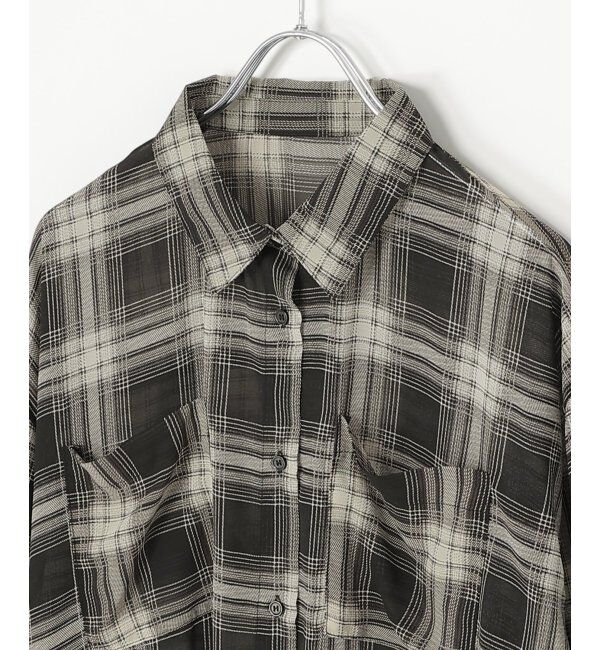 VENCE share style「シアーオンブレチェックオーバーシャツ」|シャツ・ブラウス|
