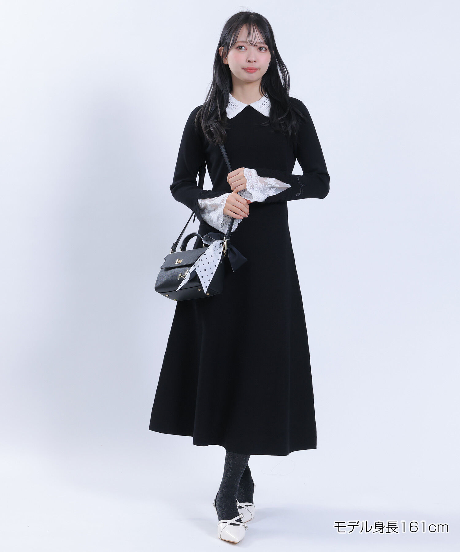 MARY QUANT「クロッシェカラーニットロング ワンピース」|ワンピース|