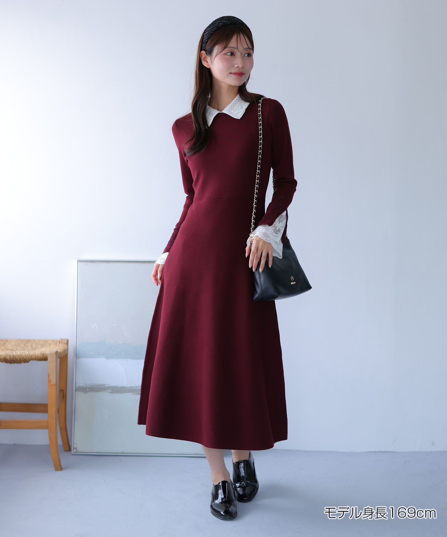 MARY QUANT「クロッシェカラーニットロング ワンピース」|ワンピース|