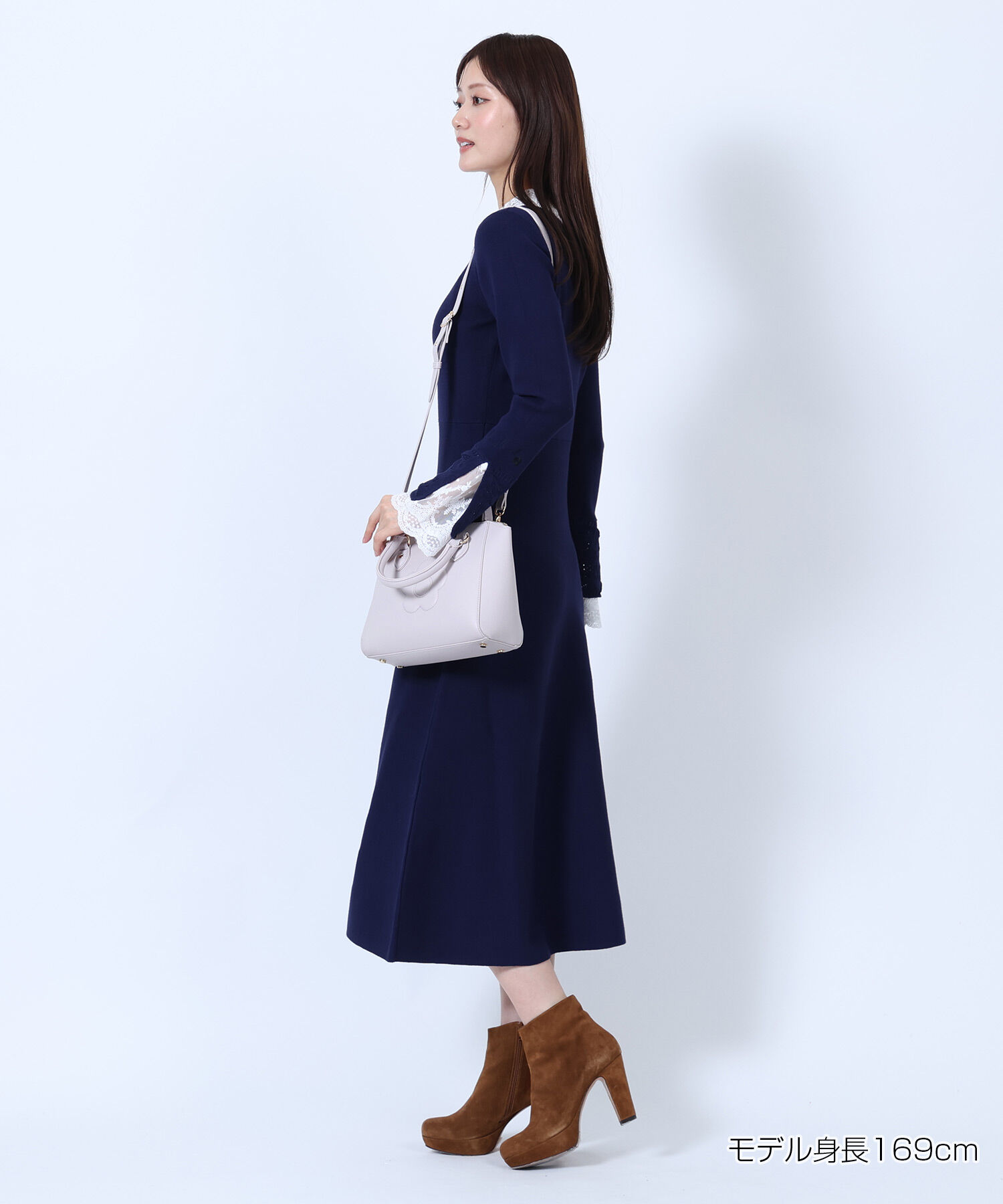 MARY QUANT「クロッシェカラーニットロング ワンピース」|ワンピース|