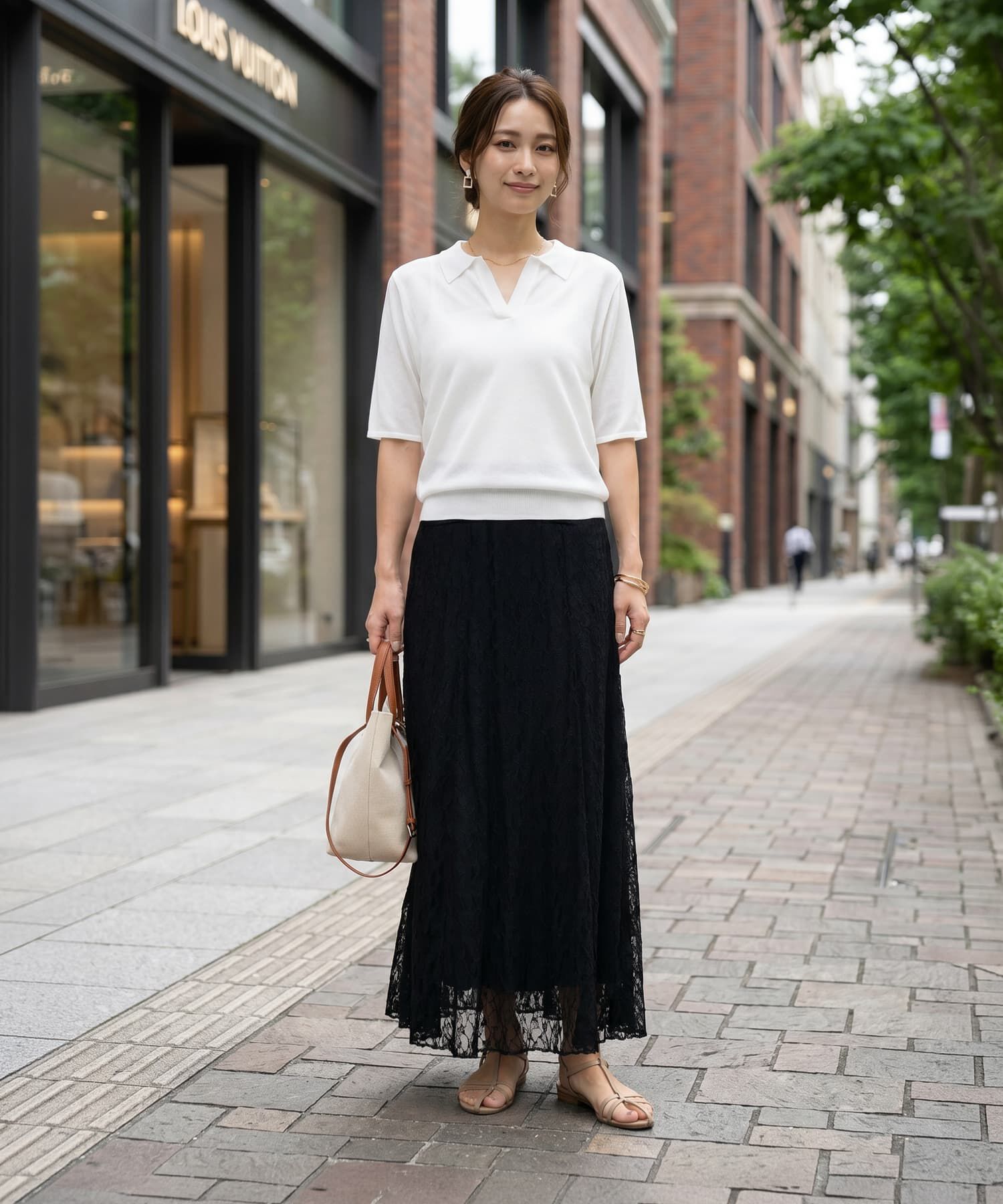 STYLE DELI「薄手シャリ感スキッパーニットトップス」|Tシャツ・カットソー|