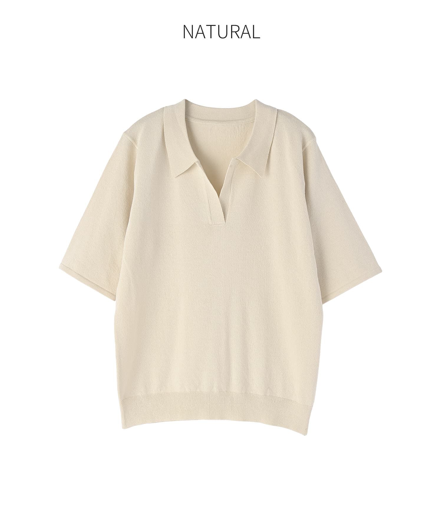 STYLE DELI「薄手シャリ感スキッパーニットトップス」|Tシャツ・カットソー|