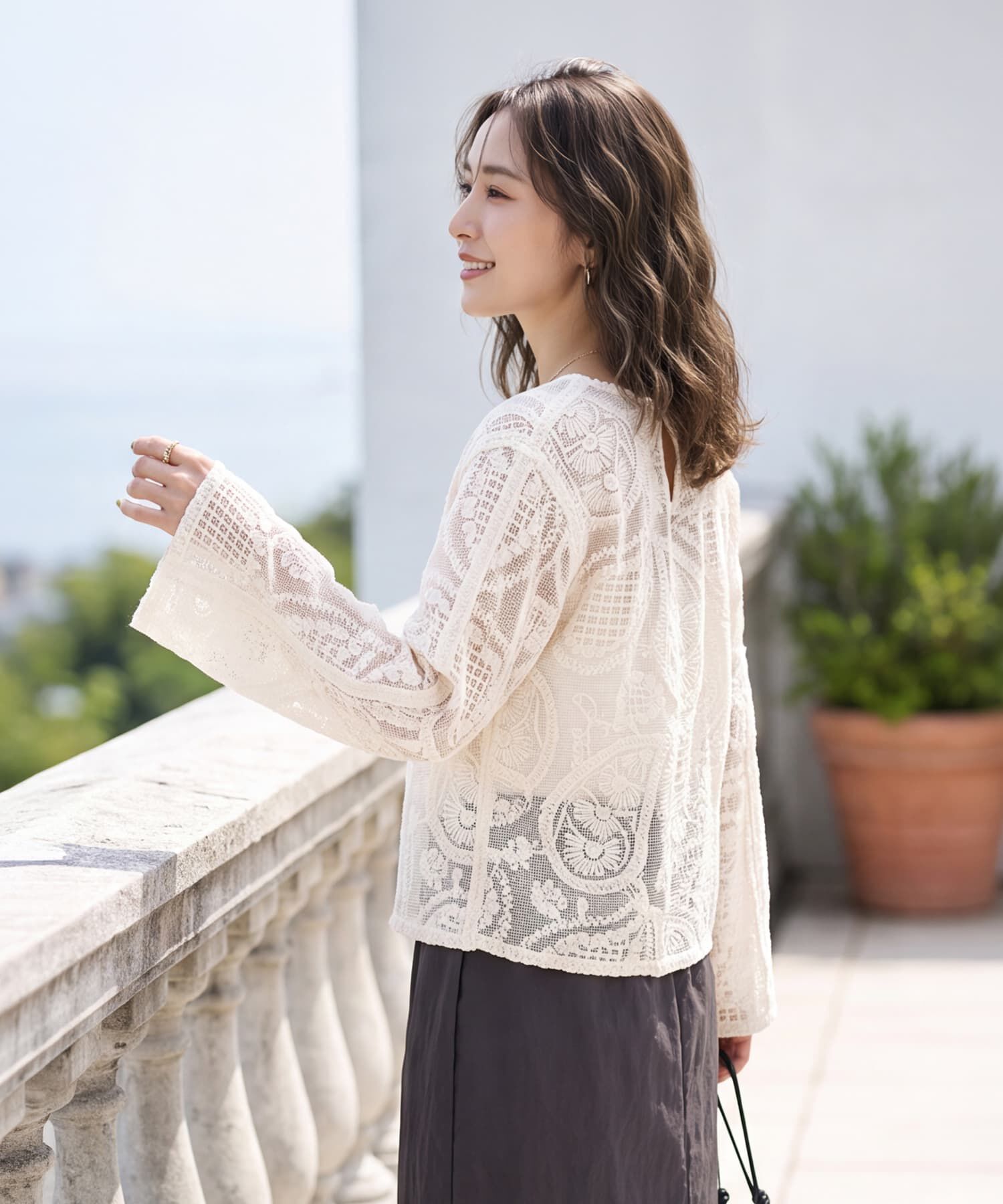 STYLE DELI「ペイズリー刺繍メッシュ編みトップス」|その他|