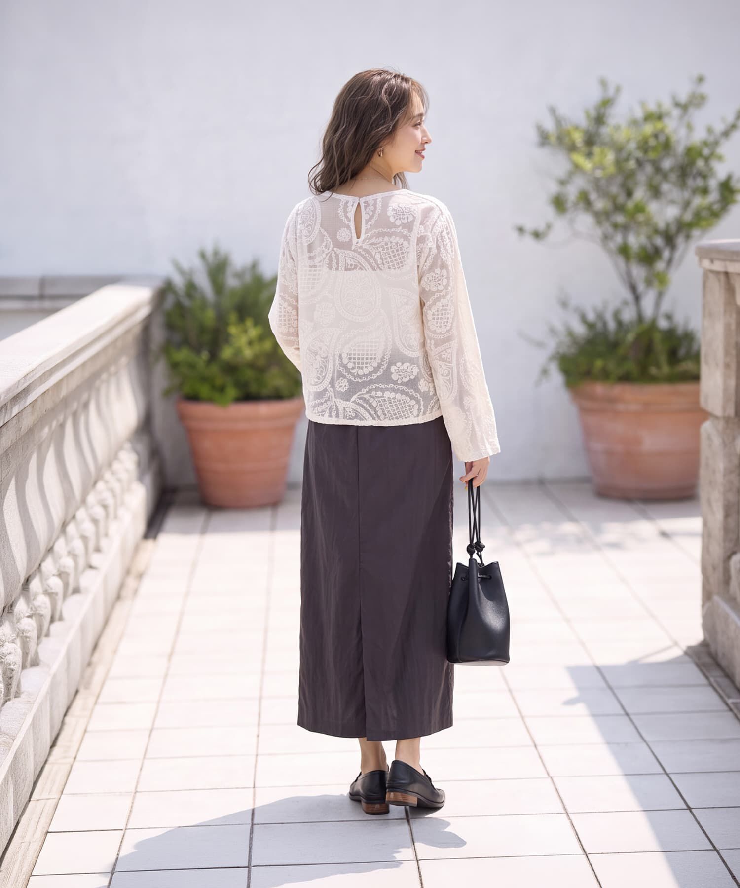 STYLE DELI「ペイズリー刺繍メッシュ編みトップス」|その他|