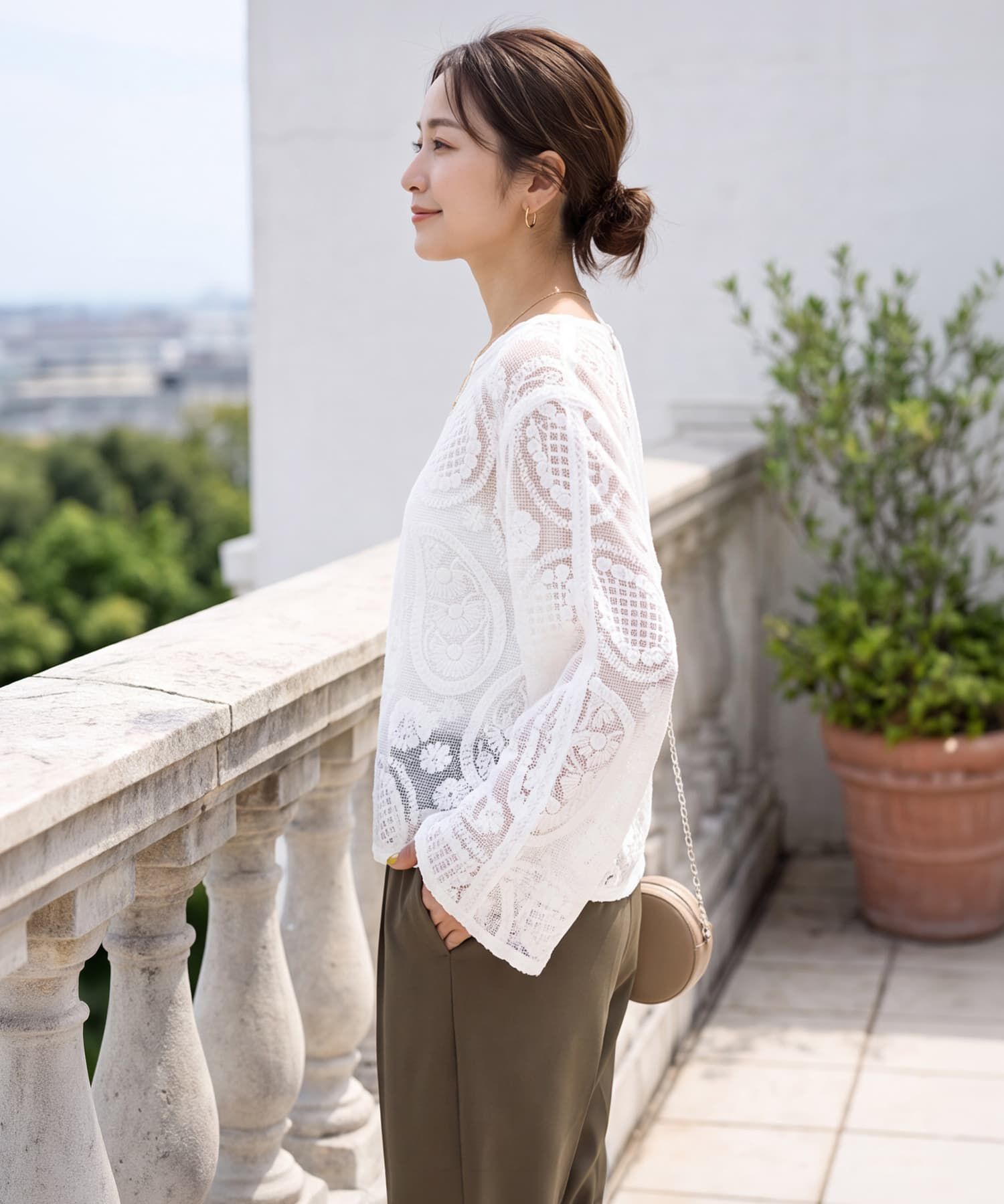 STYLE DELI「ペイズリー刺繍メッシュ編みトップス」|その他|