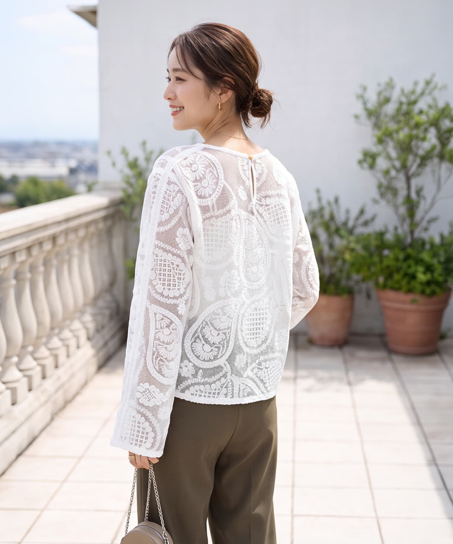 STYLE DELI「ペイズリー刺繍メッシュ編みトップス」|その他|