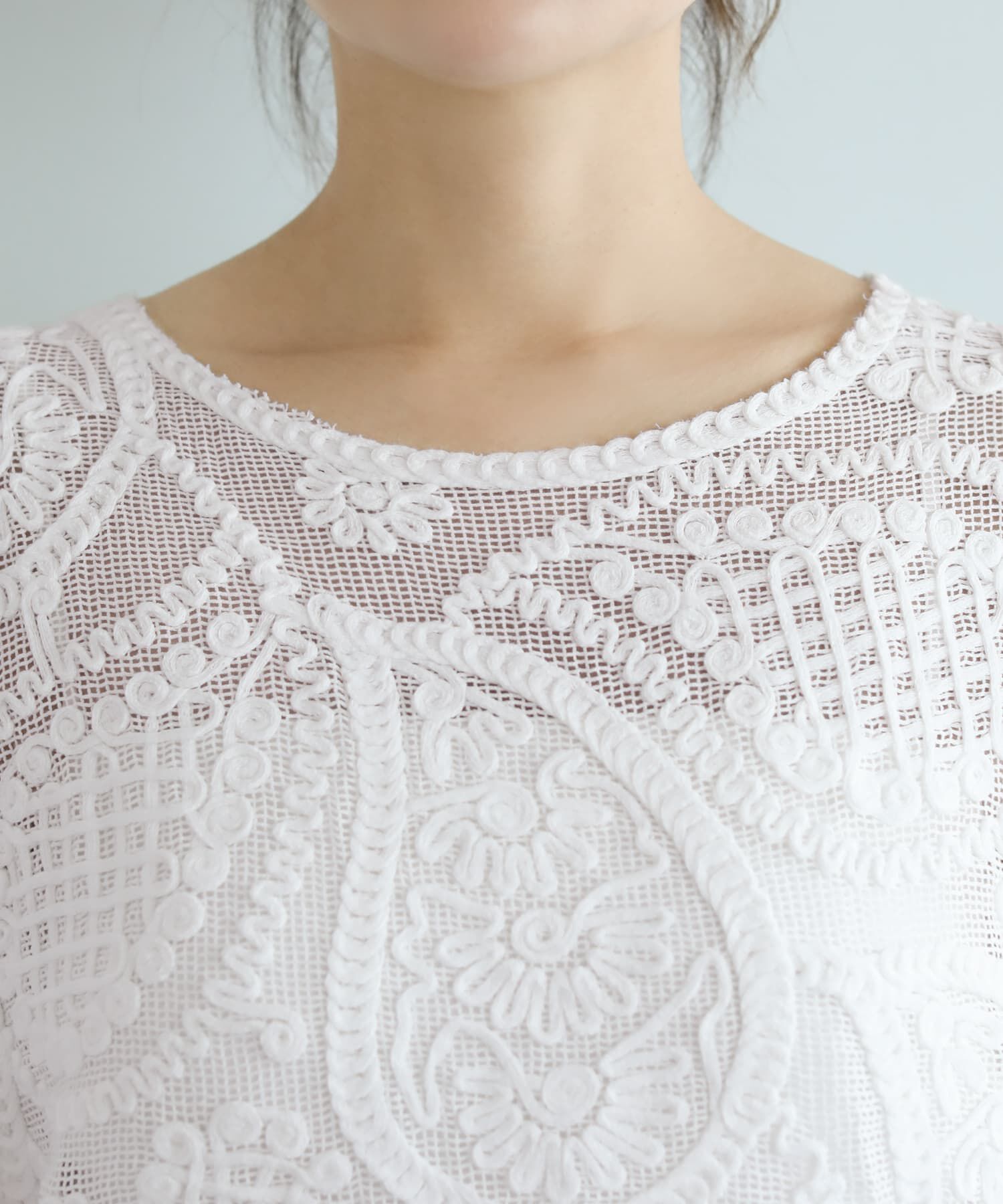 STYLE DELI「ペイズリー刺繍メッシュ編みトップス」|その他|