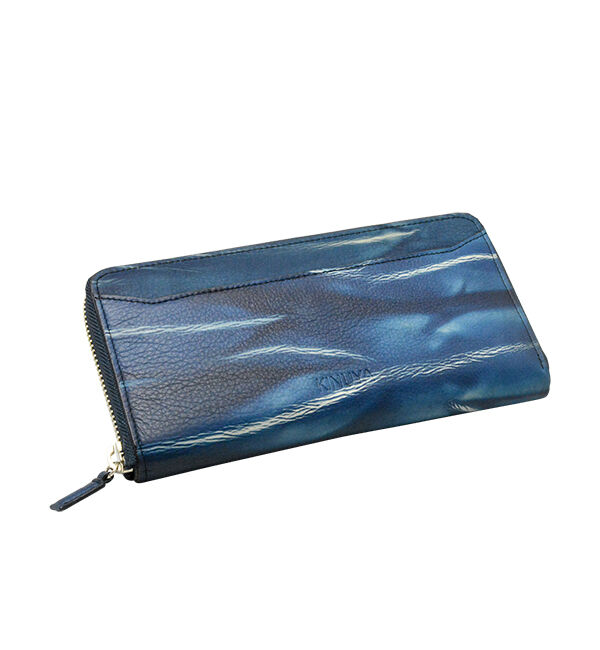 Kinuya Indigo「AWA-AI　絞りラウンド長財布」|財布|
