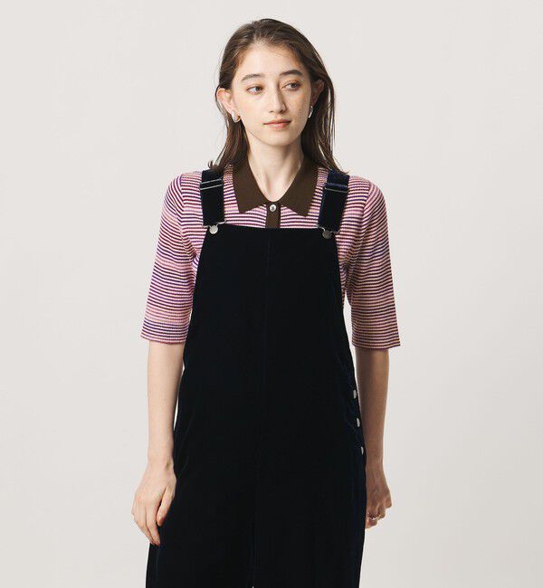UNITED ARROWS「カラー ボーダー 5分袖 ポロニット ‐ウォッシャブル‐」|ニット・セーター|