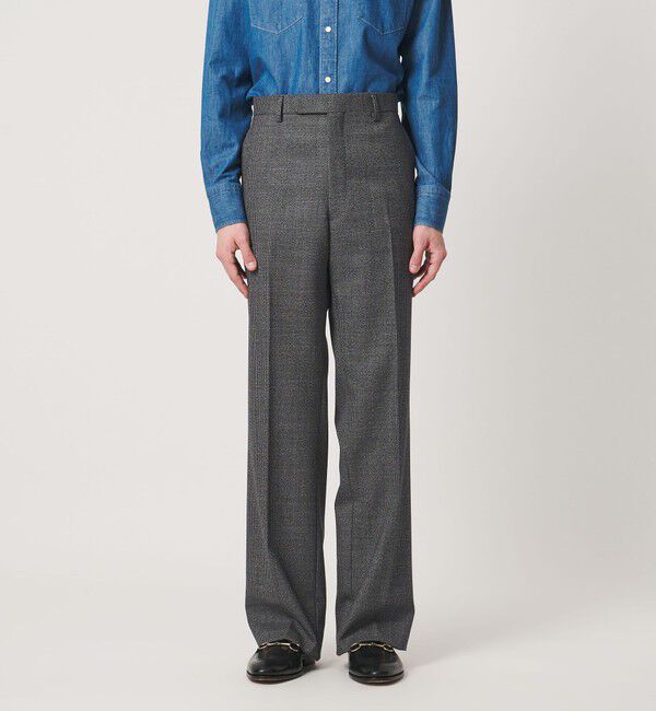 UNITED ARROWS「ハウンドトゥース フレア ノープリーツ スラックス ヨコストレッチ」|スーツ|