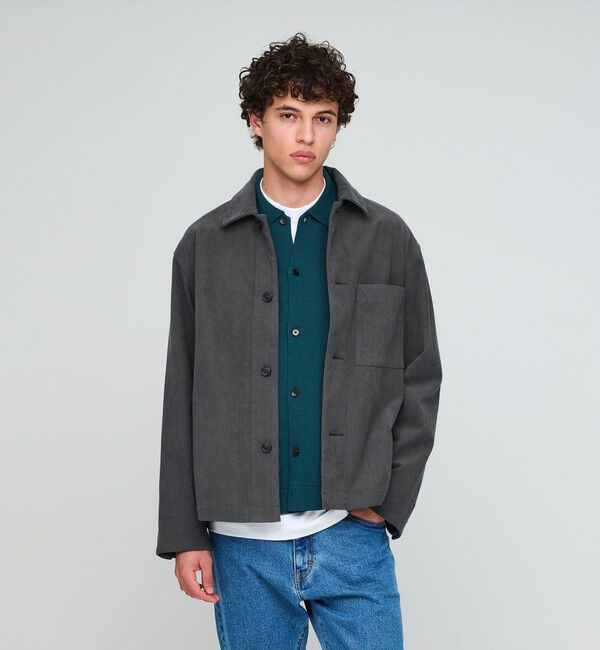 UNITED ARROWS green label relaxing「コーデュロイ カバーオール ジャケット -ストレッチ-」|ブルゾン・スタジャン|MD.GRAY