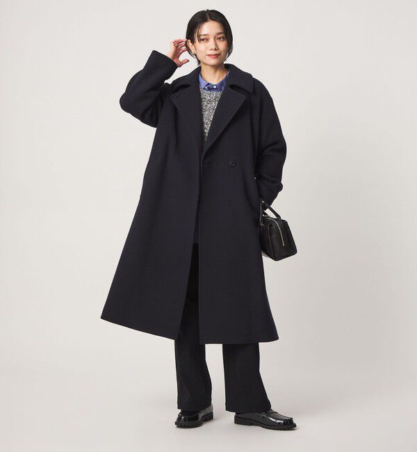 UNITED ARROWS green label relaxing「CANGIOLI W ステンカラー コート」|ステンカラーコート|NAVY