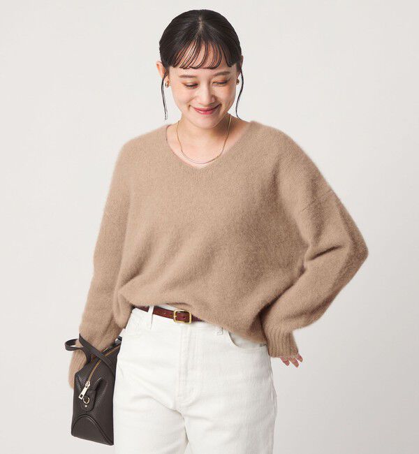 UNITED ARROWS green label relaxing「ヘアリー Vネック ニット プルオーバー」|ニット・セーター|