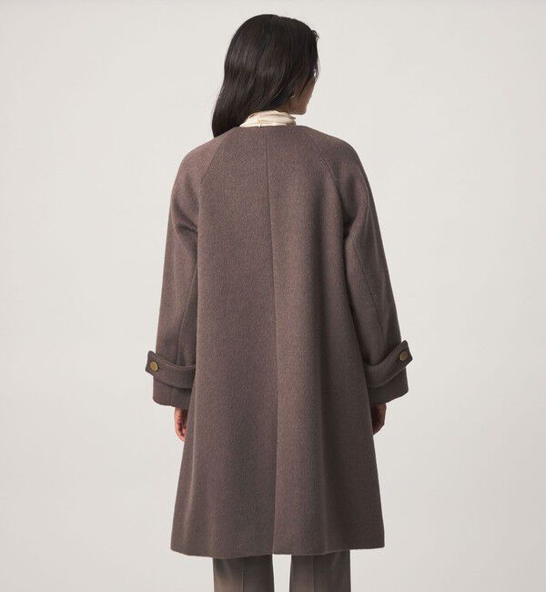 UNITED ARROWS green label relaxing「アンゴラビーバー ノーカラー ロングコート」|ノーカラーコート|