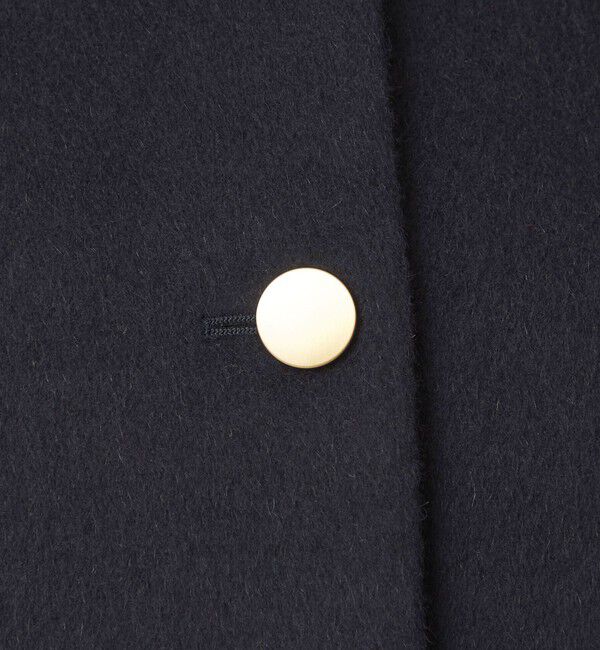 UNITED ARROWS green label relaxing「アンゴラビーバー ノーカラー ロングコート」|ノーカラーコート|