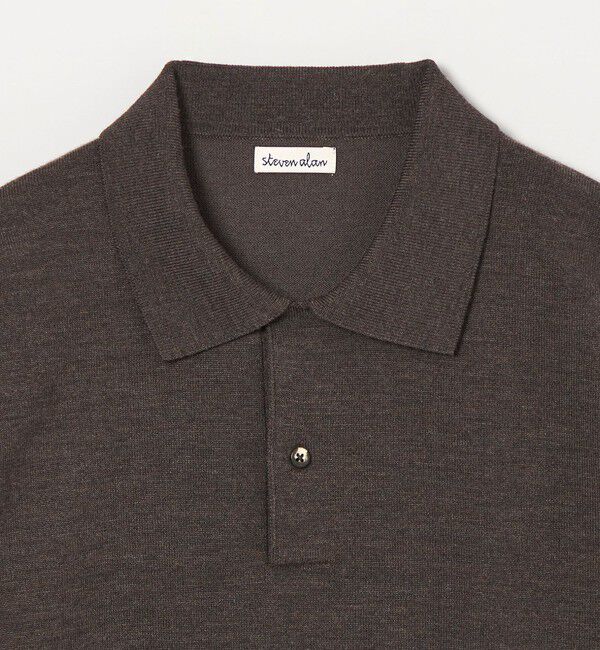 STEVEN ALAN「＜Steven Alan＞ メランジ ウール オープン ニット 2B ポロシャツ」|ニット・セーター|