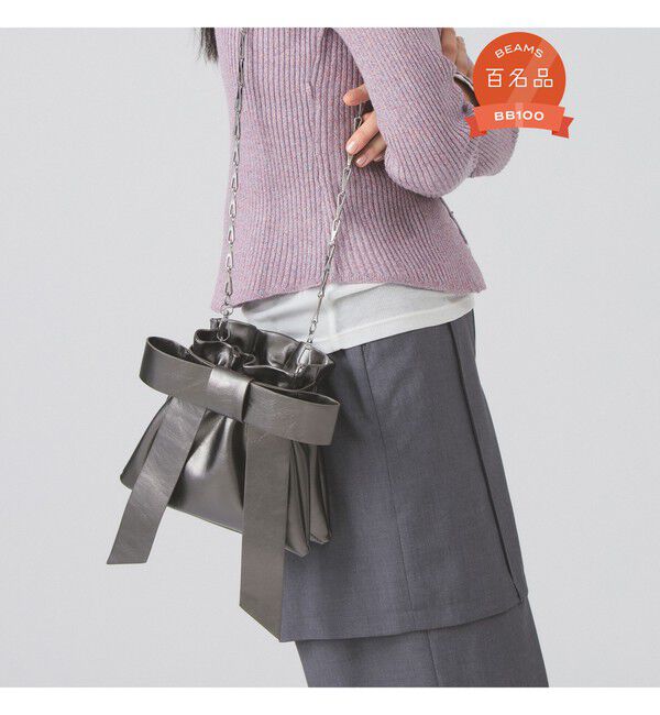 Ray BEAMS 「リボン チェーン バッグ」|ショルダー・メッセンジャー|Gunmetalic