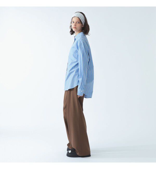 Ray BEAMS 「ストライプ レギュラーカラー ビッグ シャツ」|シャツ・ブラウス|