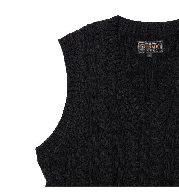 BEAMS PLUS「V-Neck Vest Cable」|ニット・セーター|