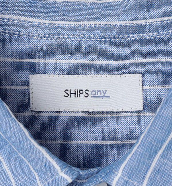 SHIPS any「SHIPS any: コットン/リネン ストライプ 7分袖 レギュラー シャツ◇」|シャツ・ブラウス|