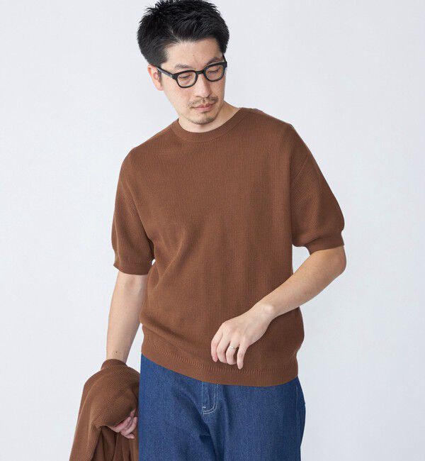 SHIPS「SHIPS: 奥山メリヤス ニット Tシャツ」|ニット・セーター|