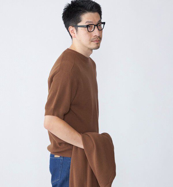 SHIPS「SHIPS: 奥山メリヤス ニット Tシャツ」|ニット・セーター|