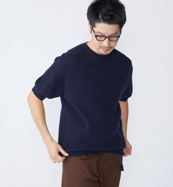SHIPS「SHIPS: 奥山メリヤス ニット Tシャツ」|ニット・セーター|