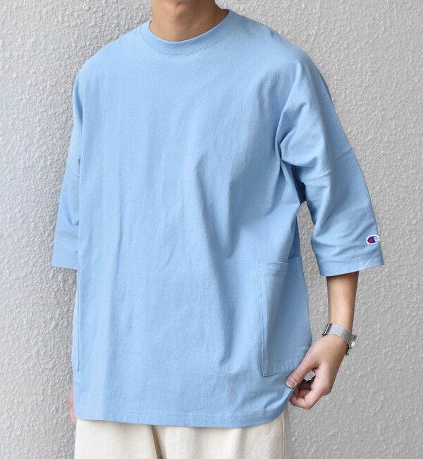 SHIPS any「【SHIPS any別注】Champion: ロゴ刺繍 ドルマン キャンプポケット Tシャツ◇」|Tシャツ・カットソー|
