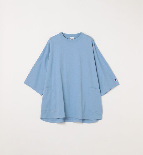 SHIPS any「【SHIPS any別注】Champion: ロゴ刺繍 ドルマン キャンプポケット Tシャツ◇」|Tシャツ・カットソー|